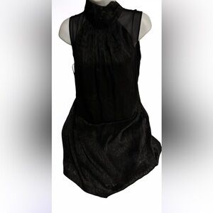 Mango alter neck sheer black mini dress Sz M